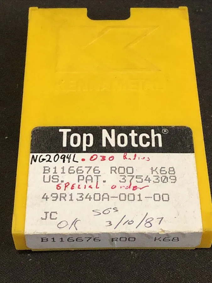 Режущий инструмент Kennametal NG2094L Grooving Insert Top Notch K313 1113245 119 — фото лота 2
