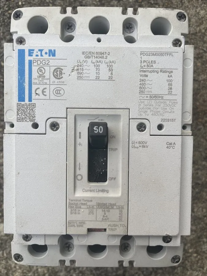 Автоматический выключатель Eaton PDG23M0050TFFL Power Defense Molded Case Circui
