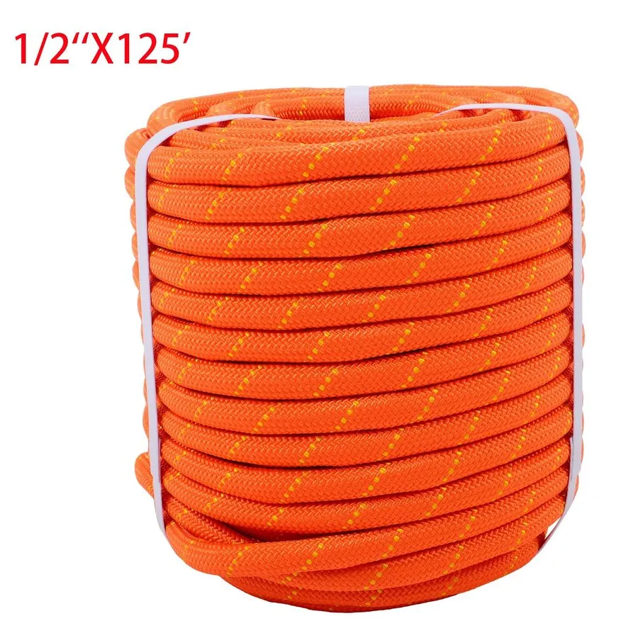 Таль 0.55 in x125ft Arborist Bull Rope Tree Hoist Rigging Line Polyester Rope Bl — фото лота 1
