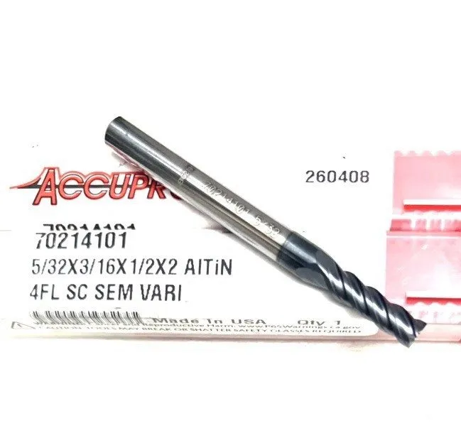 Режущий инструмент Accupro 5/32" 4FL Square End Mill Solid Carbide AlTiN 7021410
