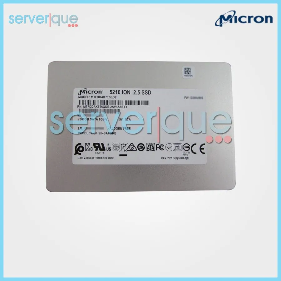 SSD-накопитель Micron 5210 ION 7.68TB SATA 6Gb/s QLC 2.5" Enterprise SSD MTFDDAK