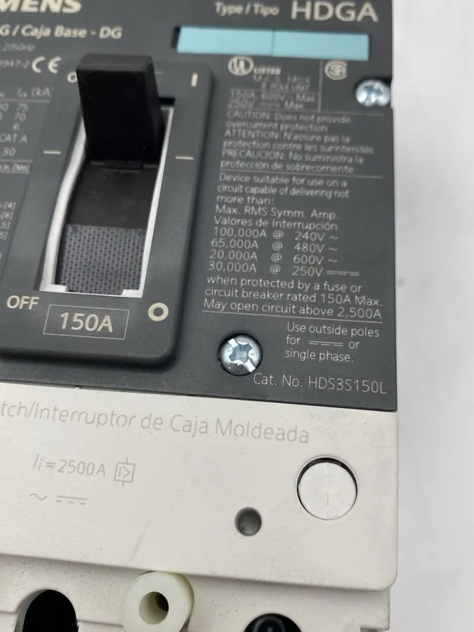 Автоматический выключатель Siemens NDX3B100 NDGA 100 Amp 600 VAC Circuit Breaker