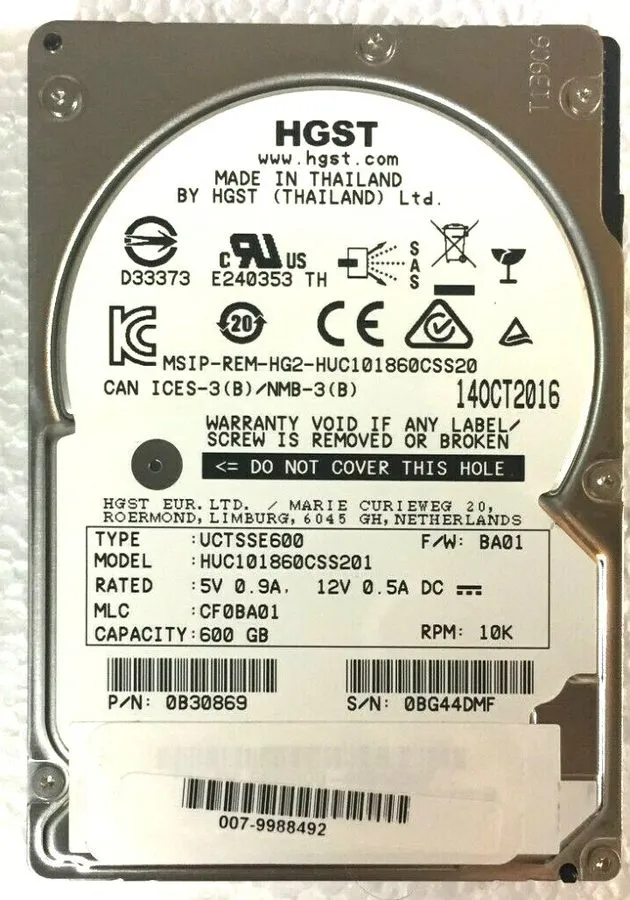Сервер HGST Ultrastar C10K1800 1.2TB 10K SAS-3 2.5" Internal Server HDD 128MB — фото лота 2