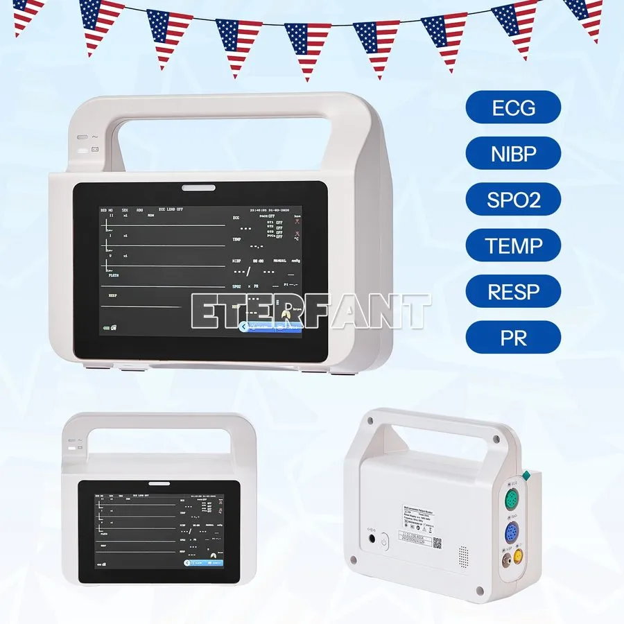 Монитор пациента 10" Screen Ultrathin Patient Monitor Portable 6-parameter Vital — фото лота 2