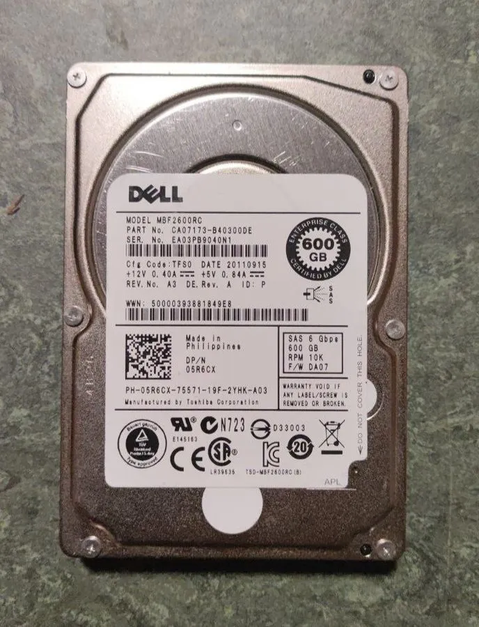 Жёсткий диск TOSHIBA MBF2600RC 600GB 10K 6G SFF 2.5'' SAS HDD HARD DRIVE