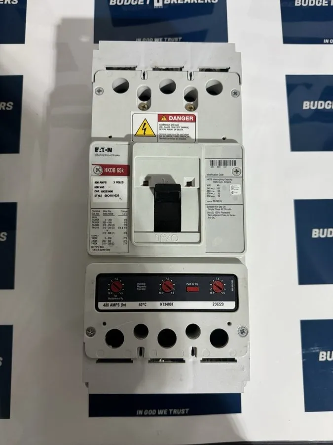 Автоматический выключатель HKDB3400 Cutler Hammer Feed-Thru 600V 400A 3 pole cir — фото лота 2