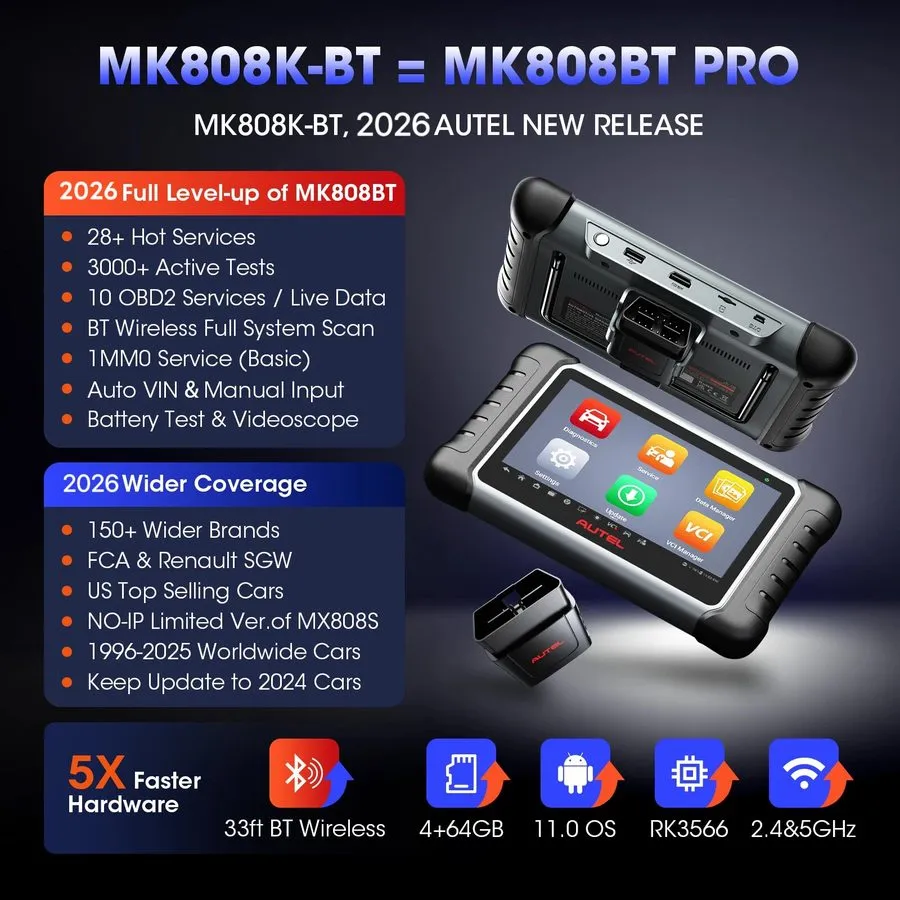 Диагностический сканер Autel MaxiCom MK808K-BT Pro MK808BT PRO OBD2 Diagnostic T