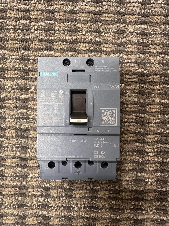 Автоматический выключатель 3VA4180-4ED34-0AA0 Siemens Circuit Breaker 3 Pole 80 