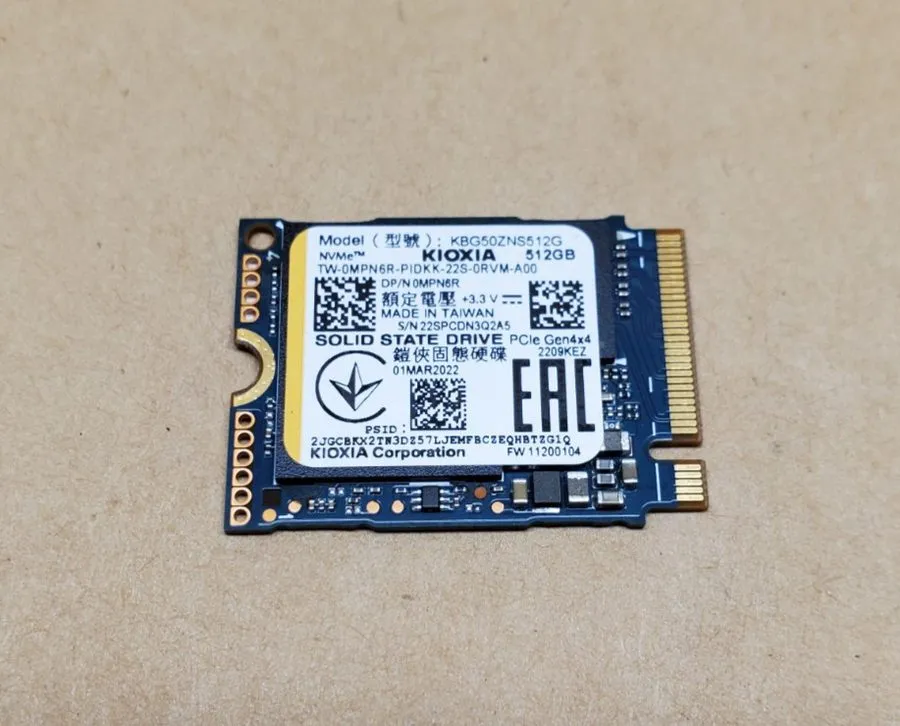 SSD-накопитель KIOXIA KBG50ZNS512G NVMe 512GB M.2 2230 PCIe Gen4x4 Internal SSD