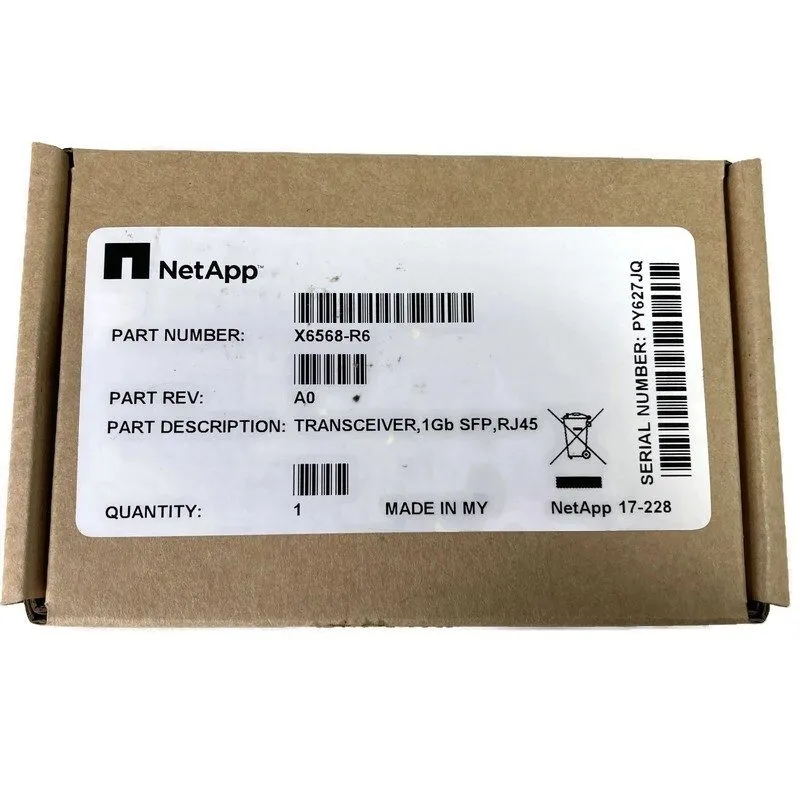 Трансивер NetApp X6568-R6 Finisar FCLF8522P2BTL-N1 1G BASE-T SFP RJ45 Transceive — фото лота 1