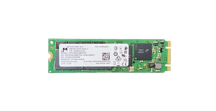 SSD-накопитель Micron 5300 PRO 480GB M.2 2280 SATA 6Gbps MTFDDAV480TDS-1AW1ZABYY