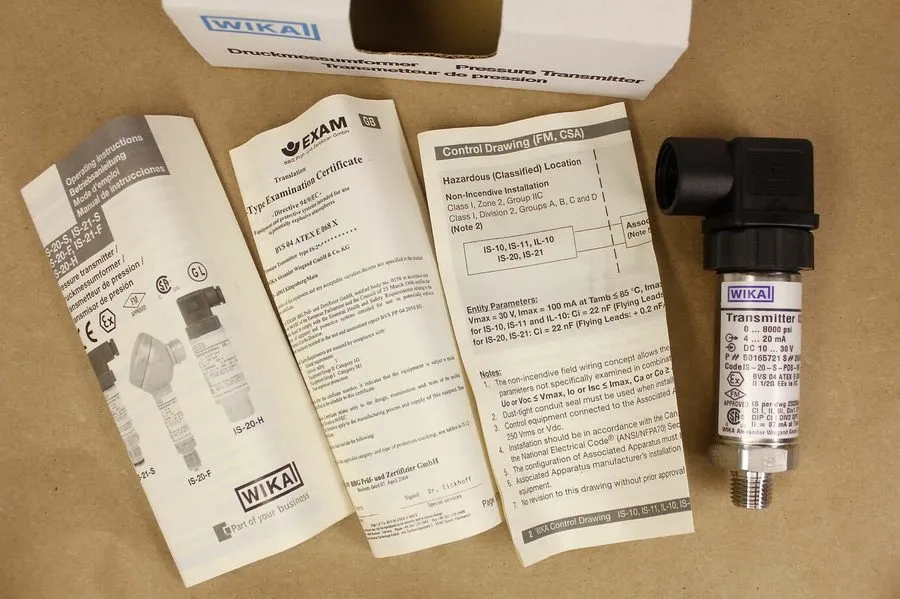 Датчик давления Wika IS-20-S 5000psi Pressure Transmitter 52744997 4-20mA 10-30V