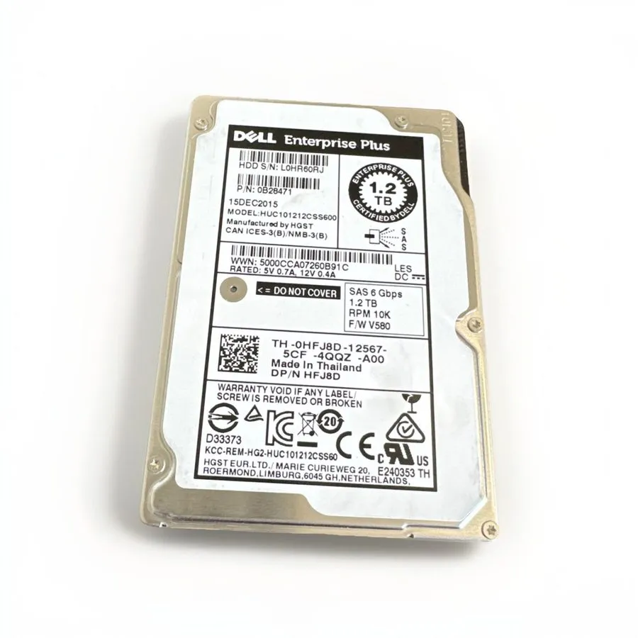 Жёсткий диск HPE 1.2TB 10K SAS 6Gb/s 2.5" Enterprise HDD 726480-001 HUC101212CSS