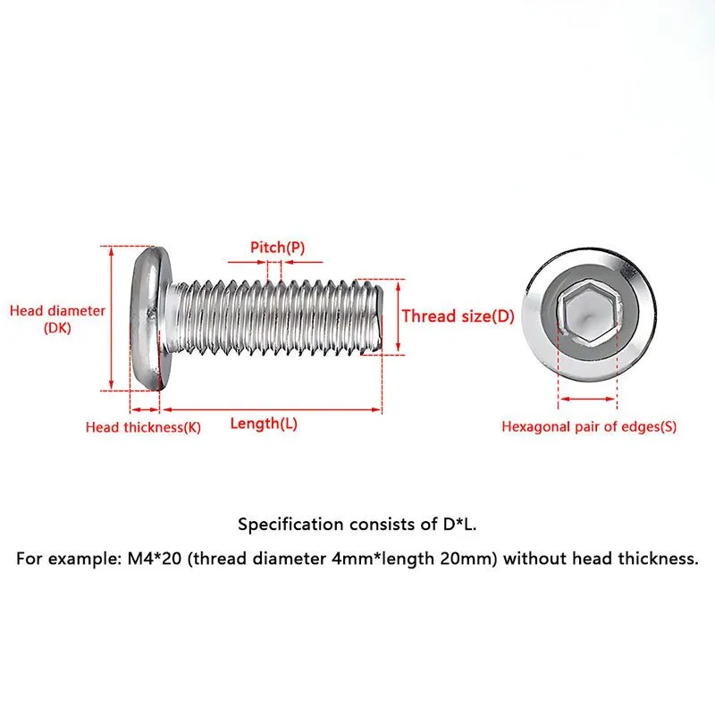Режущий инструмент M2-M12 Furniture Connector Flat Head Allen Screws A2 Stainles