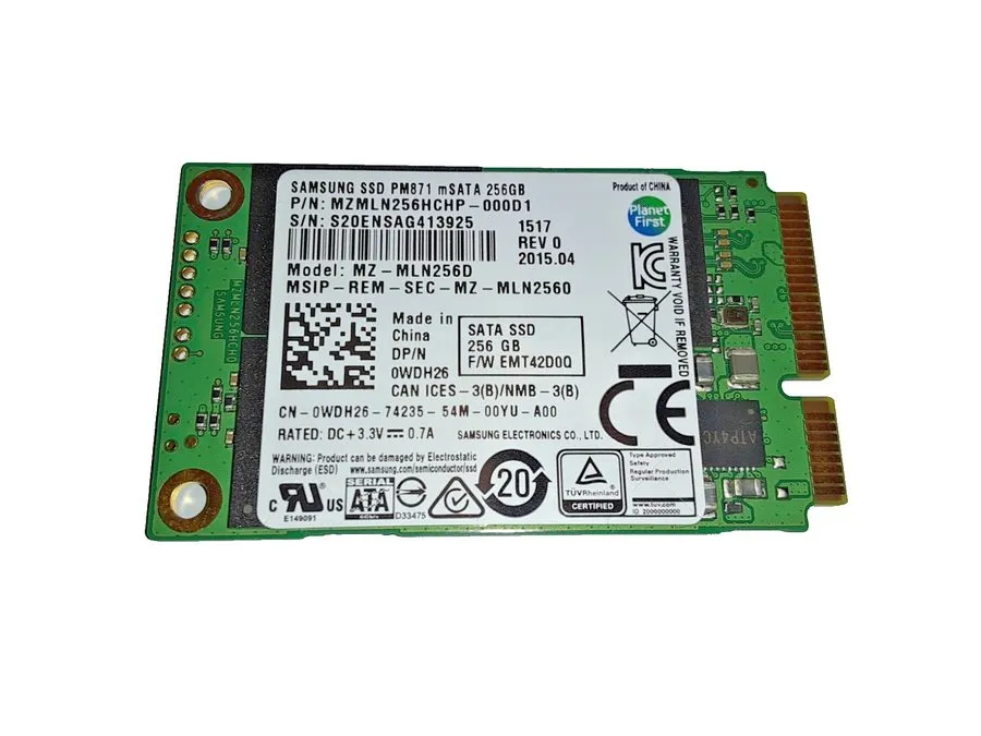 SSD-накопитель SAMSUNG PM871 256GB mSATA SSD MZ-MLN256D, Grade A+, SKU 11038
