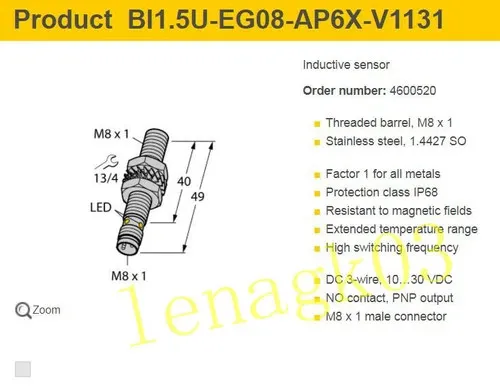 Датчик приближения TURCK Bi1.5U-EG08-AP6X-V1131 Proximity Sensor 10-30VDC