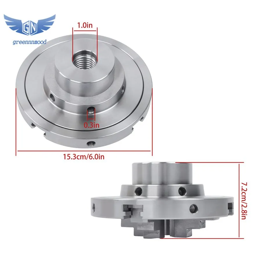 Режущий инструмент LABLT 6" 4-Jaws Self-Centering Lathe Chuck Steel 1"×8TPI Thre — фото лота 1