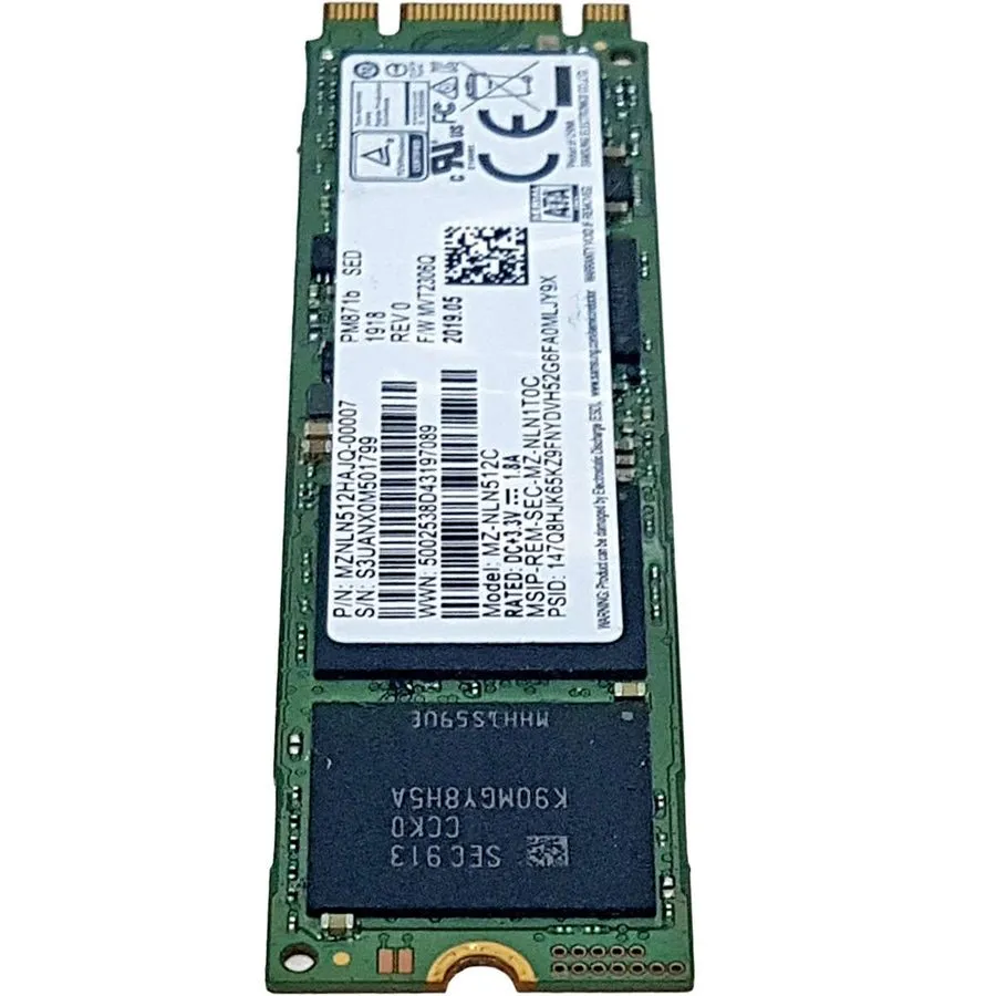 SSD-накопитель Samsung PM871b MZ-NLN512C SSD 512GB M.2 2280 SATA MZNLN512HAJQ-00 — фото лота 2