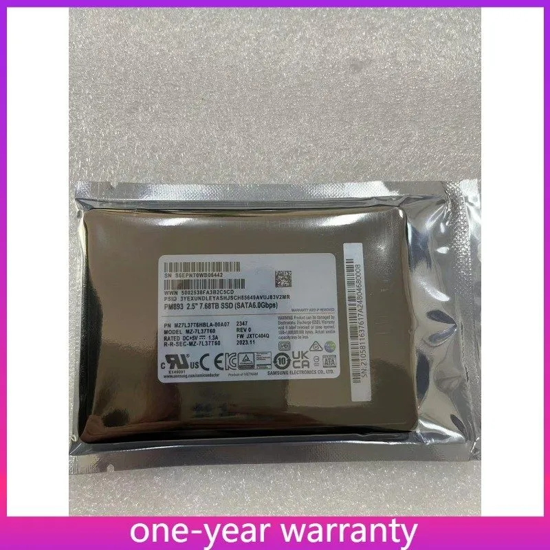 SSD-накопитель Samsung MZ7L37T6HBLA-00A07 PM893 7.68TB SATA 2.5" Internal Enterp