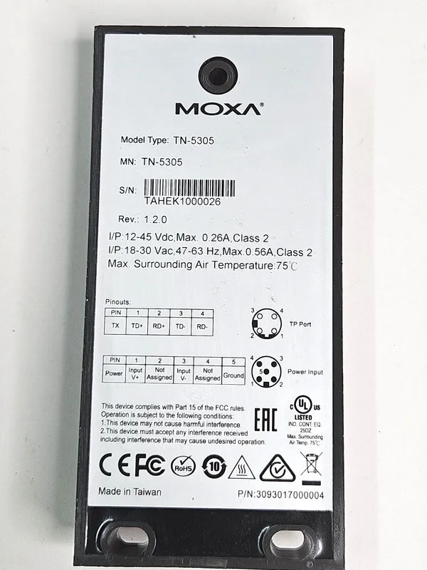 IIoT-устройство MOXA TN 5305 5-port industrial Ethernet switch TN-5305
