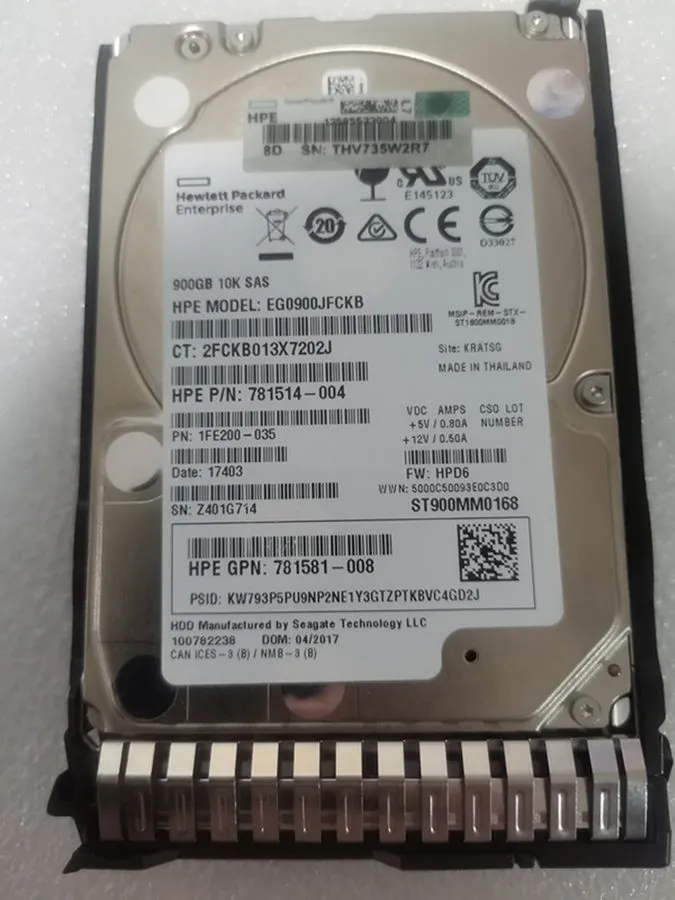 Жёсткий диск 785411-001 785069-B21 HPE 900GB 10K 12G SFF 2.5" SAS SC HDD HARD DR