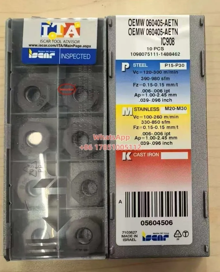 Режущий инструмент ISCAR W060405-AETN IC908 Carbide Inserts Milling Insert