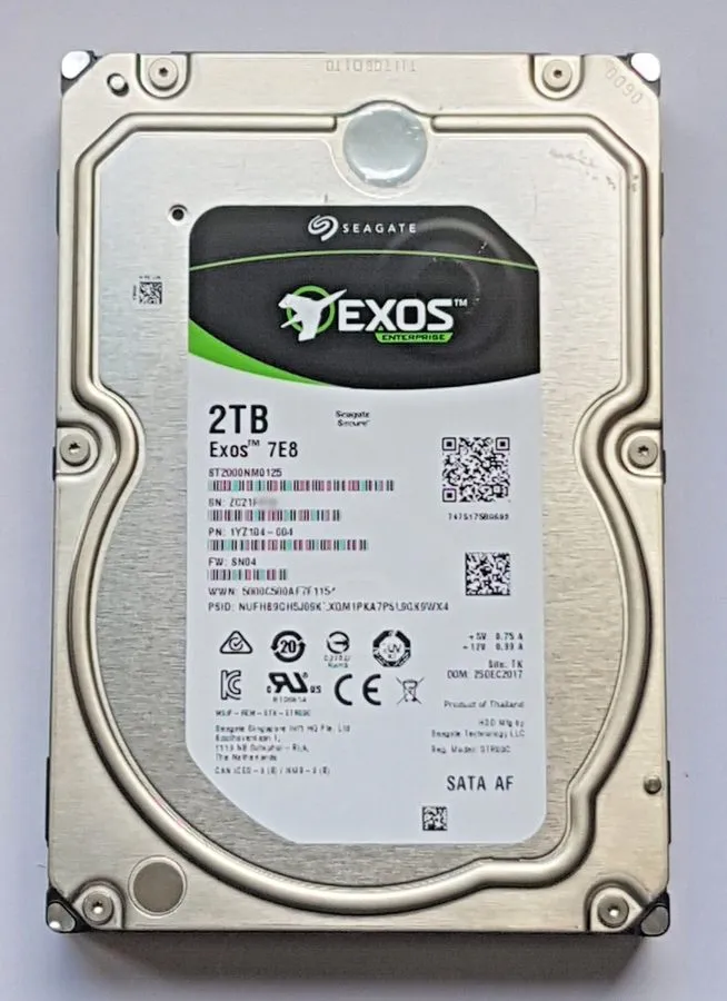 Жёсткий диск 2TB 3.5" HDD SEAGATE ENTERPRISE EXOS 7E8 ST2000NM0125 7200RPM SATA 