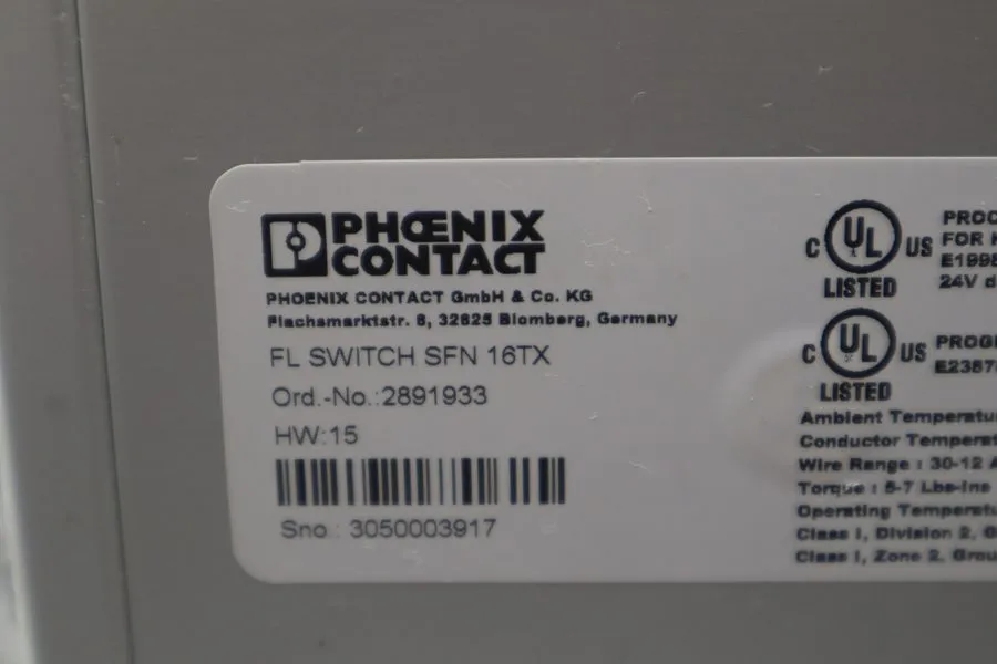 Коммутатор Phoenix Contact Industrial Ethernet Switch 2891933 FL SWITCH SFN 16TX — фото лота 2