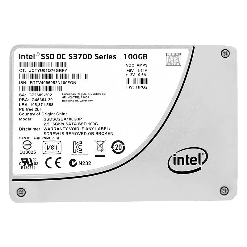 SSD-накопитель Hard Drive SSD Intel DC S3700 100GB Sata II 2.5" inch SSDSC2BA100