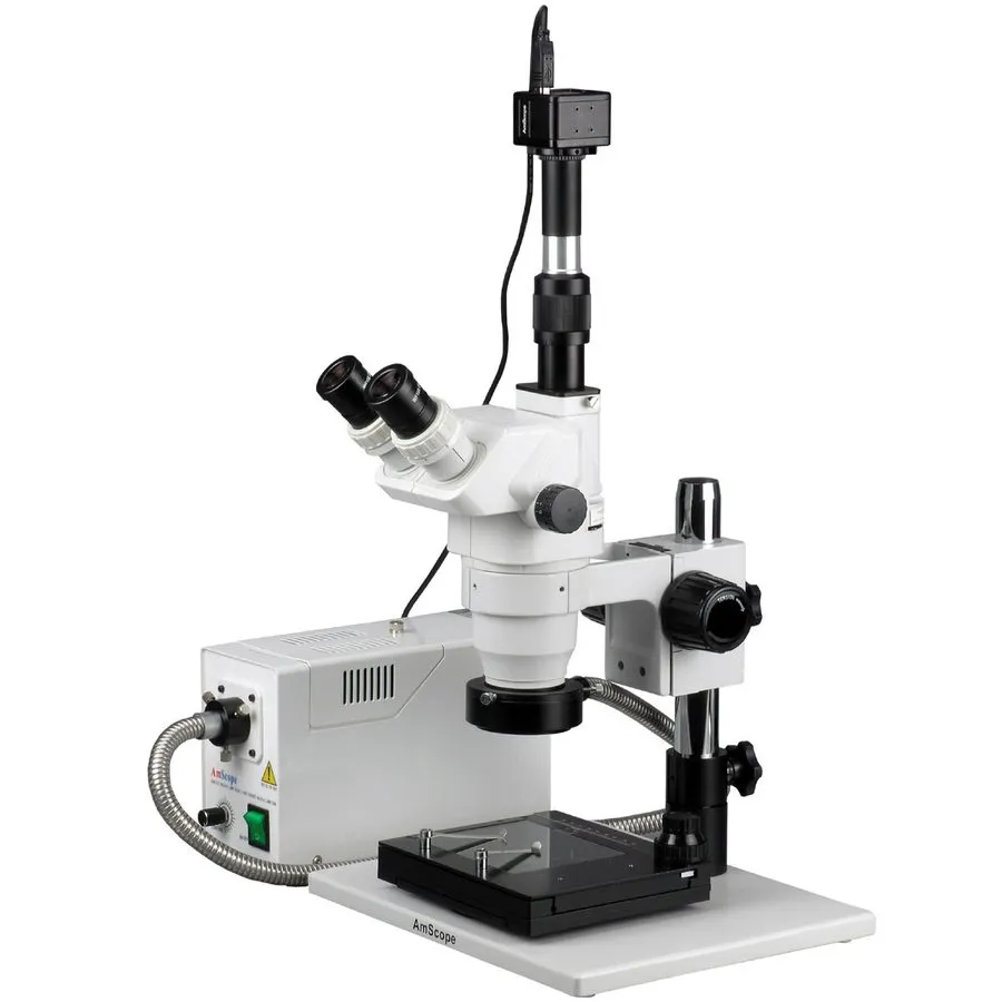Микроскоп AmScope 3.35X-90X Trinocular Boom Stereo Microscope w/ Focusable Eyepi