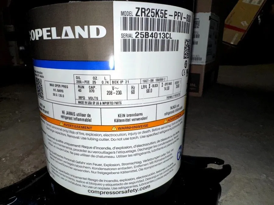 Компрессор Scroll Compressor ZR25K5E-PFV-800