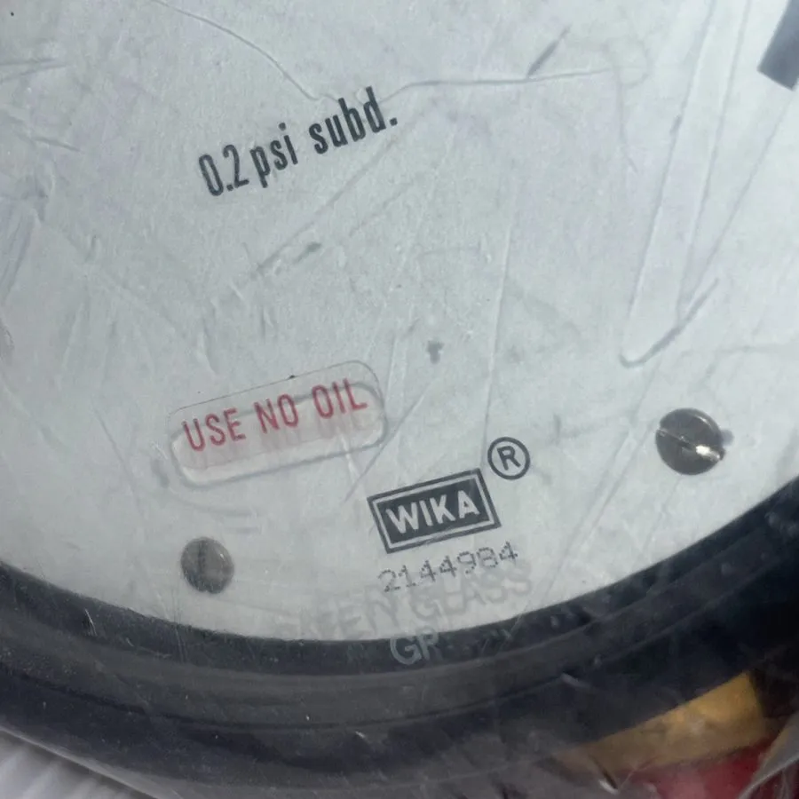 Трубопроводная арматура Wika 2144984 Test Gauge .2 psi subd. 6" Round 60 Max psi — фото лота 1