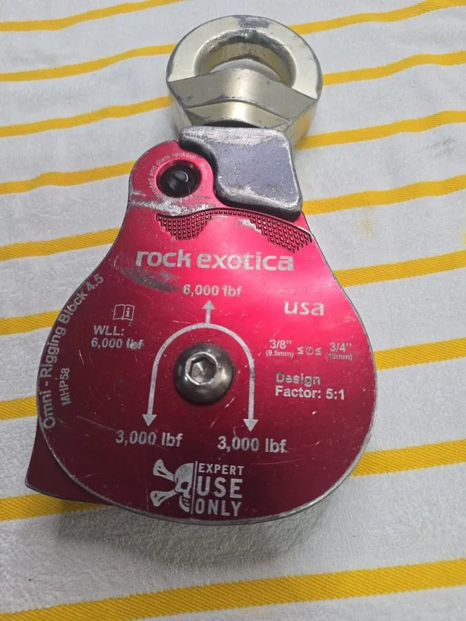 Складское оборудование Rock Exotica Omni Rigging Block 4.5 Climbing Pully/ MHP58 — фото лота 1