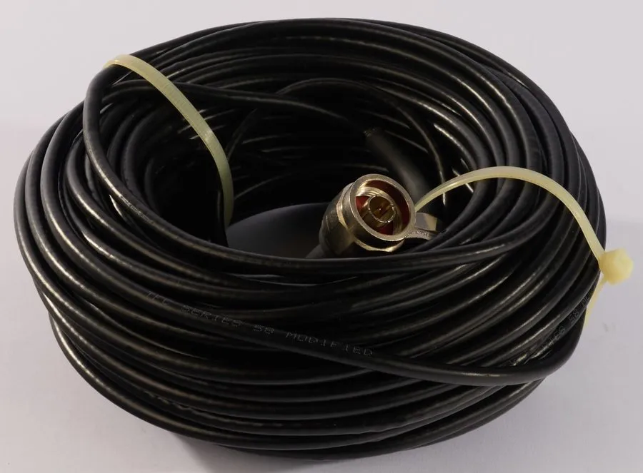 Разъём 100ft Coaxial Solid Core RG58C/U N-type Male connector Low-Loss Ham Radio — фото лота 1
