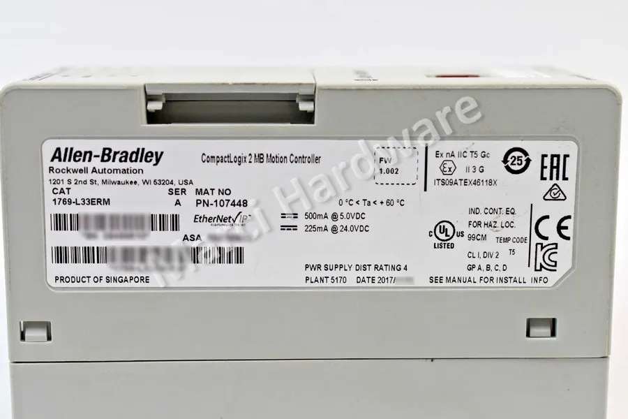 ПЛК Allen Bradley 1769-L33ERM /A plus Extra modules CompactLogix 5370 2MB Ethern