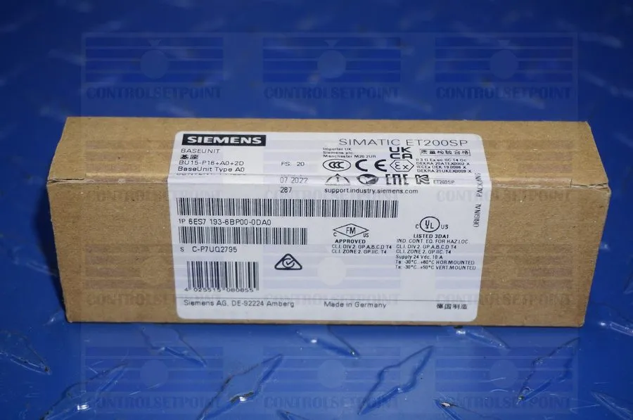 Модуль ввода-вывода Siemens 6ES7193-6BP00-0BA0 SIMATIC ET 200SP, Base Unit BU15-