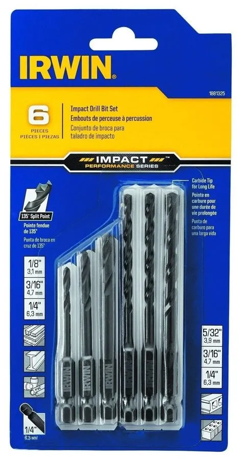 Режущий инструмент Irwin 1881325 Impact Performance Series Impact Drill Bit Set — фото лота 1