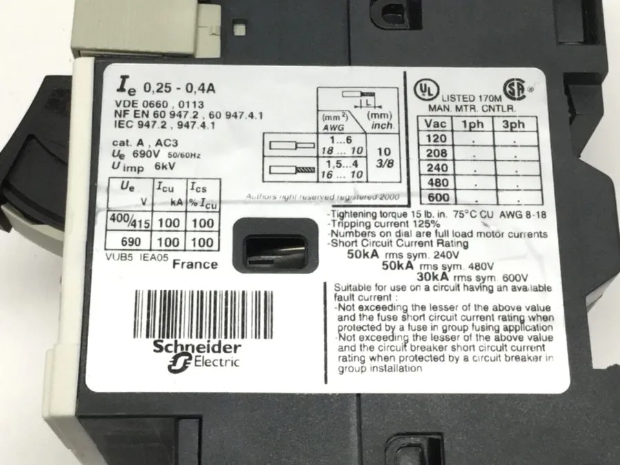 Автоматический выключатель Schneider Telemecanique GV2ME033 3-Pole Motor Starter