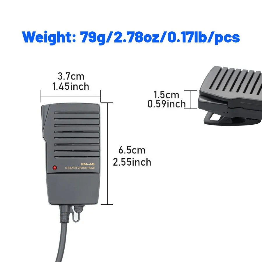 Радиостанция 10X HM-46 Microphone Speaker Mic для ICOM IC-T2H IC-T7H IC-W32A IC-