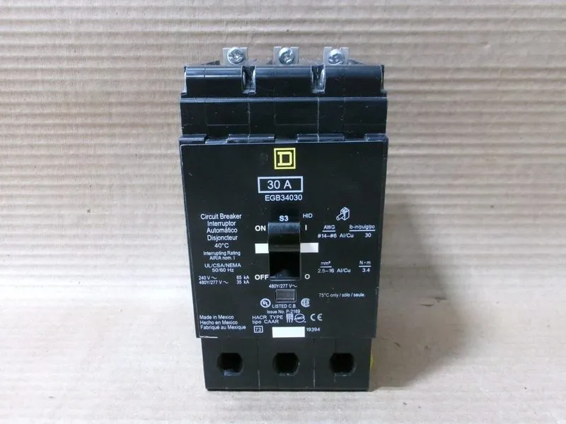 Автоматический выключатель Square D EGB34030 30 amp 35kA@480v Bolt on EGB Circui