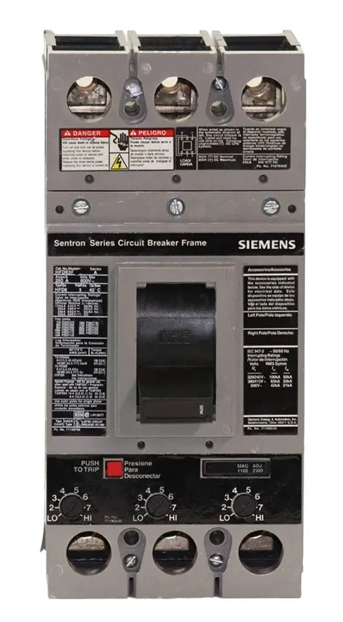 Автоматический выключатель SIEMENS SENTRON BREAKER HFXD63B225 225 AMP 600 VAC 3-