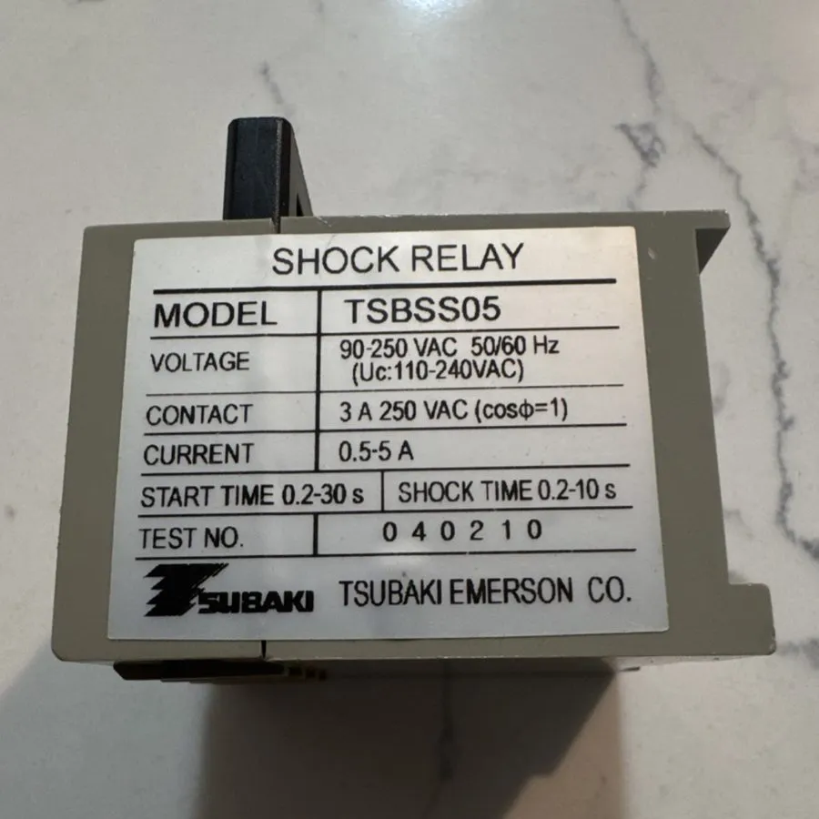 Реле Tsubaki Emerson TSBSS05 Shock Relay 90-250VAC 0.5-5A Overload Protection — фото лота 2