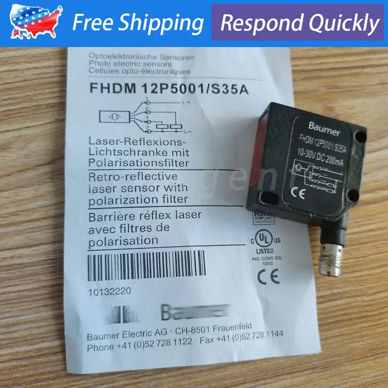 Фотоэлектрический датчик Baumer FHDM 12P5001/S35A Photoelectric Sensor PNP, 15-3