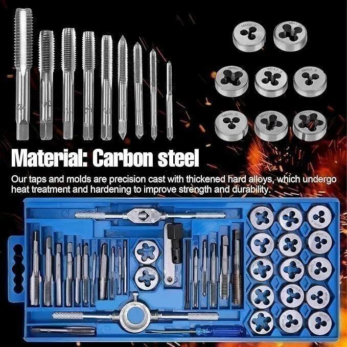 Режущий инструмент Tap and Die Set SAE & Metric M3-M12 Coarse Fine Threading Too