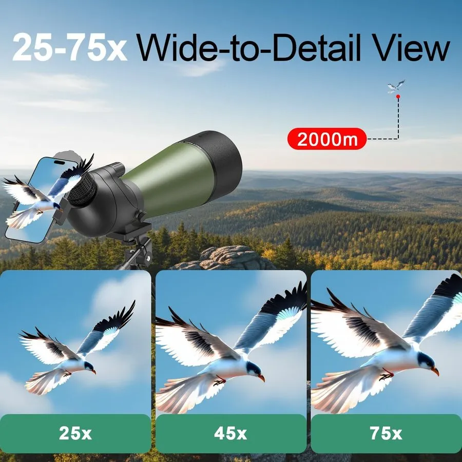 Оборудование видеонаблюдения Flagship 25-75x80 Spotting Scope Spotting Scopes wi