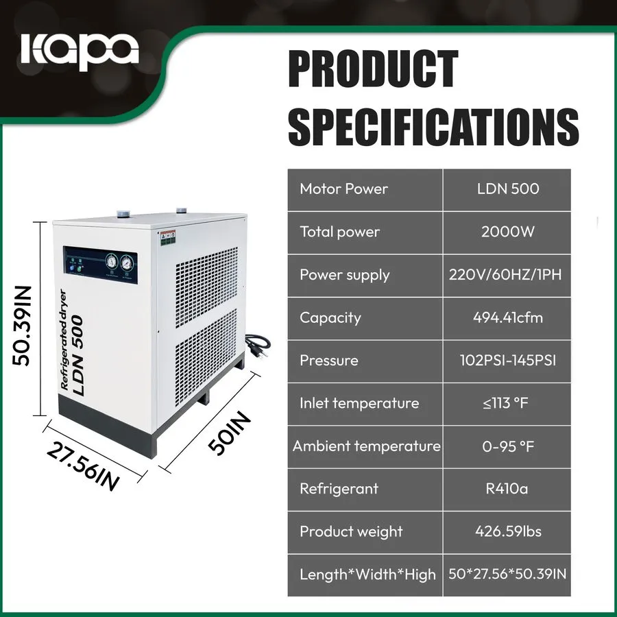 Компрессор Air Dryer 220V/60HZ Refrigerated Compressed System 227CFM 50HP air co — фото лота 1