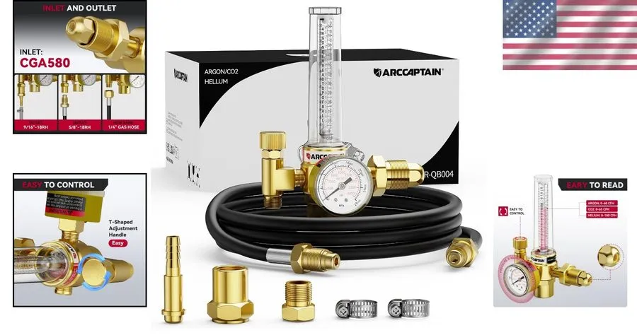 Расходомер Argon/CO2/Helium Gas Regulator with 8.2FT Welding Hose & Safety Valve