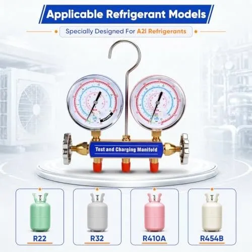Манометрический коллектор Imperial 2-Valve HVAC Refrigerant Manifold Gauge Set w — фото лота 2