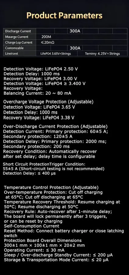 Аккумулятор JBD 8S-16S 24V-48V 300A LiFePo4 Home Storage Energy Inverter BMS UAR — фото лота 2