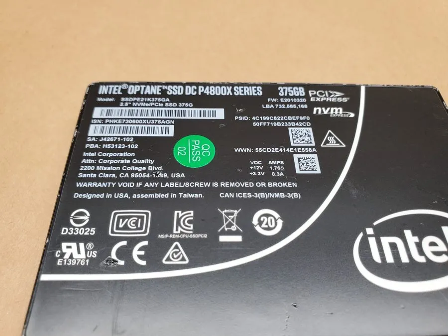 SSD-накопитель SSDPE21K375GA Intel Optane DC P4800X 375GB PCI-E 3.0 x4 NVMe 2.5"